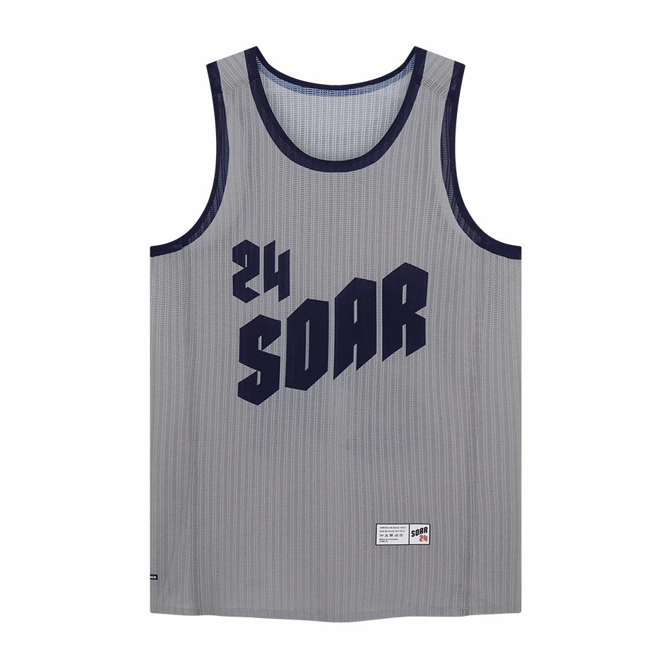 HighVisibility MoistureWicking Fabric Soar Men's American Race Vest Grey / Blue