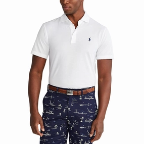 Office Appropriate Relaxed Style Polo Golf Ralph Lauren Tour Pique Polo Shirt - White