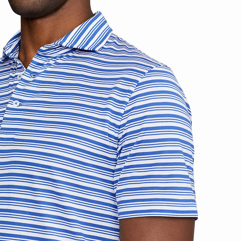 Polo Golf Ralph Lauren Tour Pique Stripe Polo Shirt - Liberty/White Thermoregulating Lining