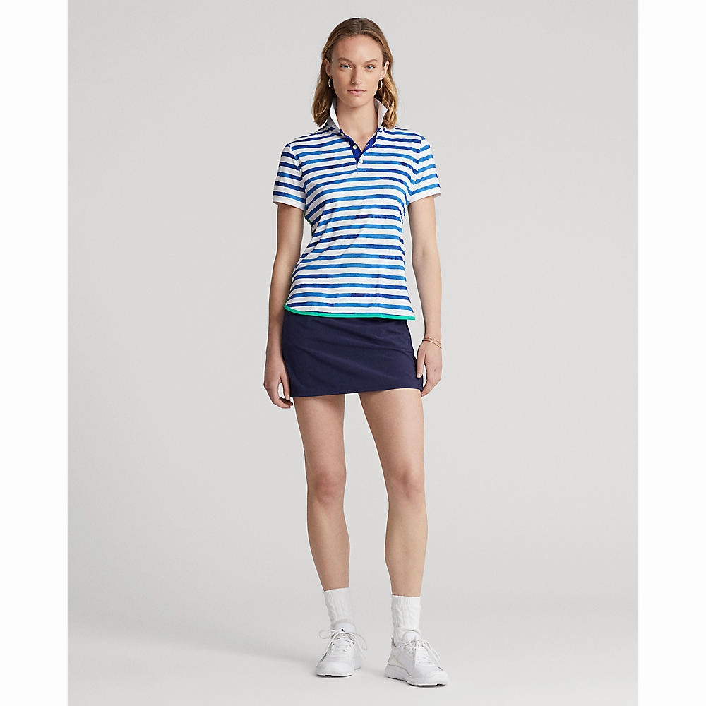 Breathable mesh Weekend Brunch Polo Golf Ralph Lauren Women's Short Sleeve Polo Shirt - Blue Artist Stripe