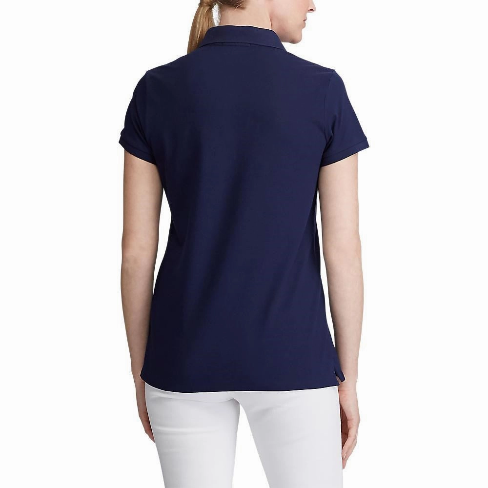 Polo Golf Ralph Lauren Women's Tailored Fit Polo Shirt - French Navy Multi Ply Collar Colorfast Technology