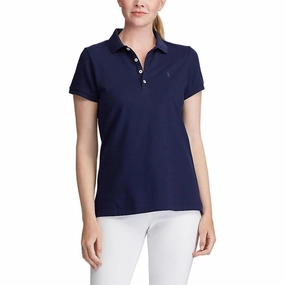 Polo Golf Ralph Lauren Women's Tailored Fit Polo Shirt - French Navy Ventilated Side Panels Urban Style