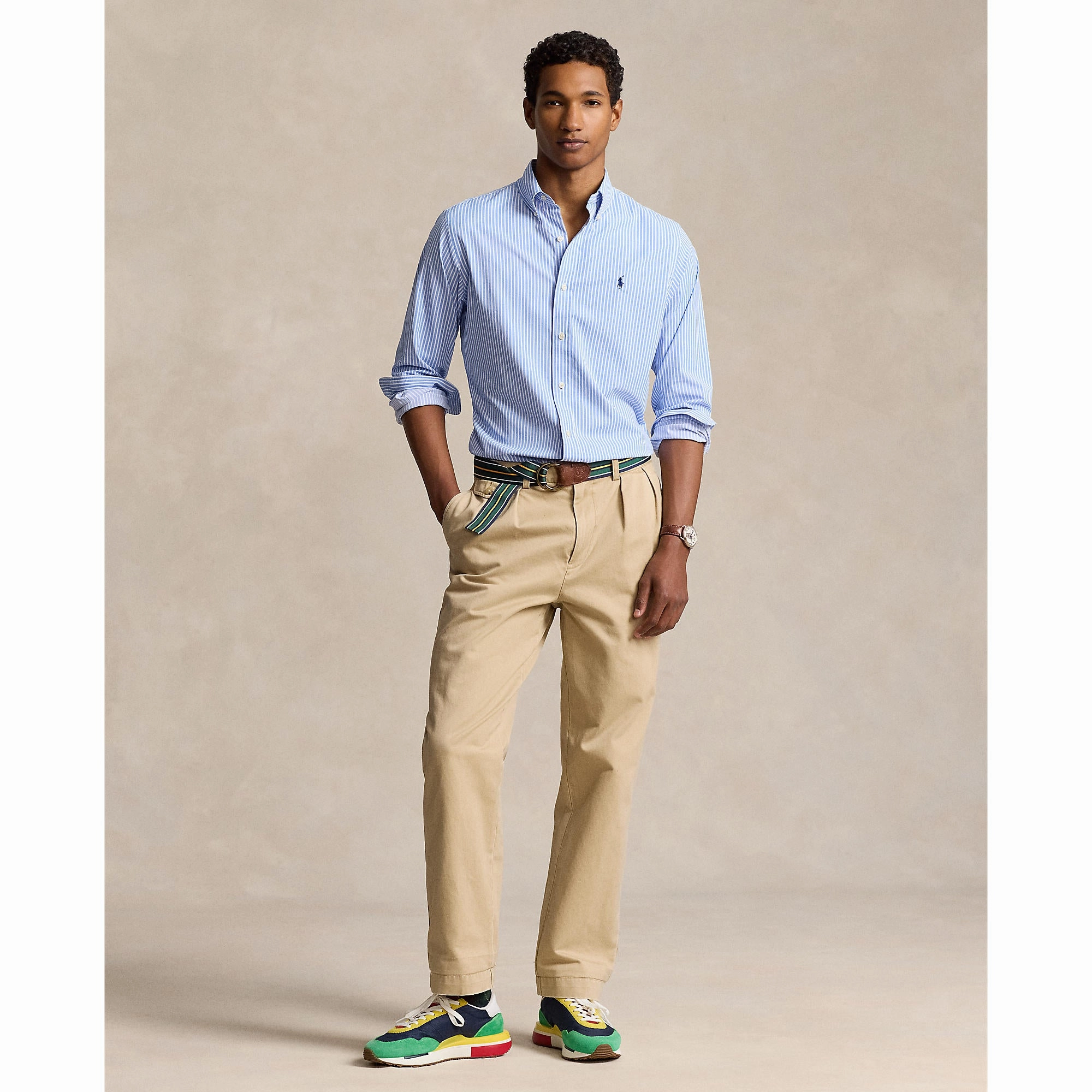 Polo Performance Ralph Lauren Classic Fit Striped Performance Shirt - Bay Blue/White Soft Touch Streetwear Edge