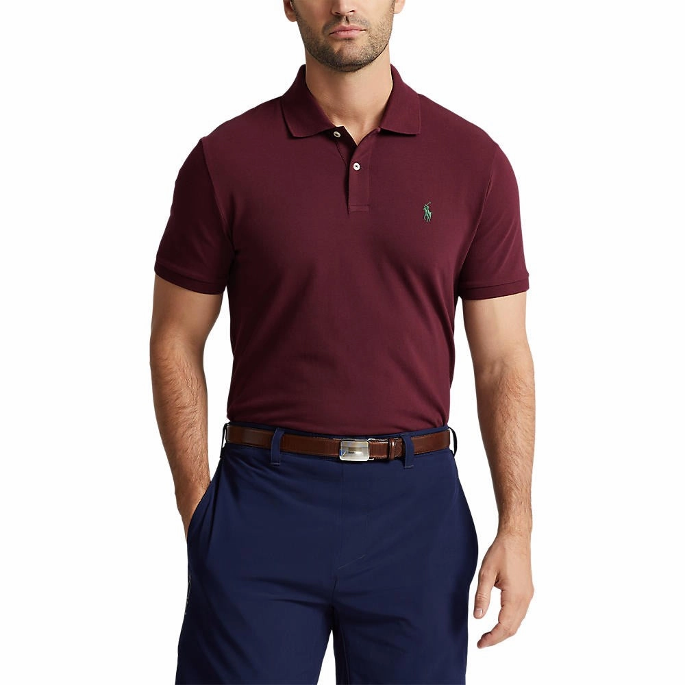 Reinforced Shoulders Polo Performance Ralph Lauren Cotton Pique Polo - Harvard Wine