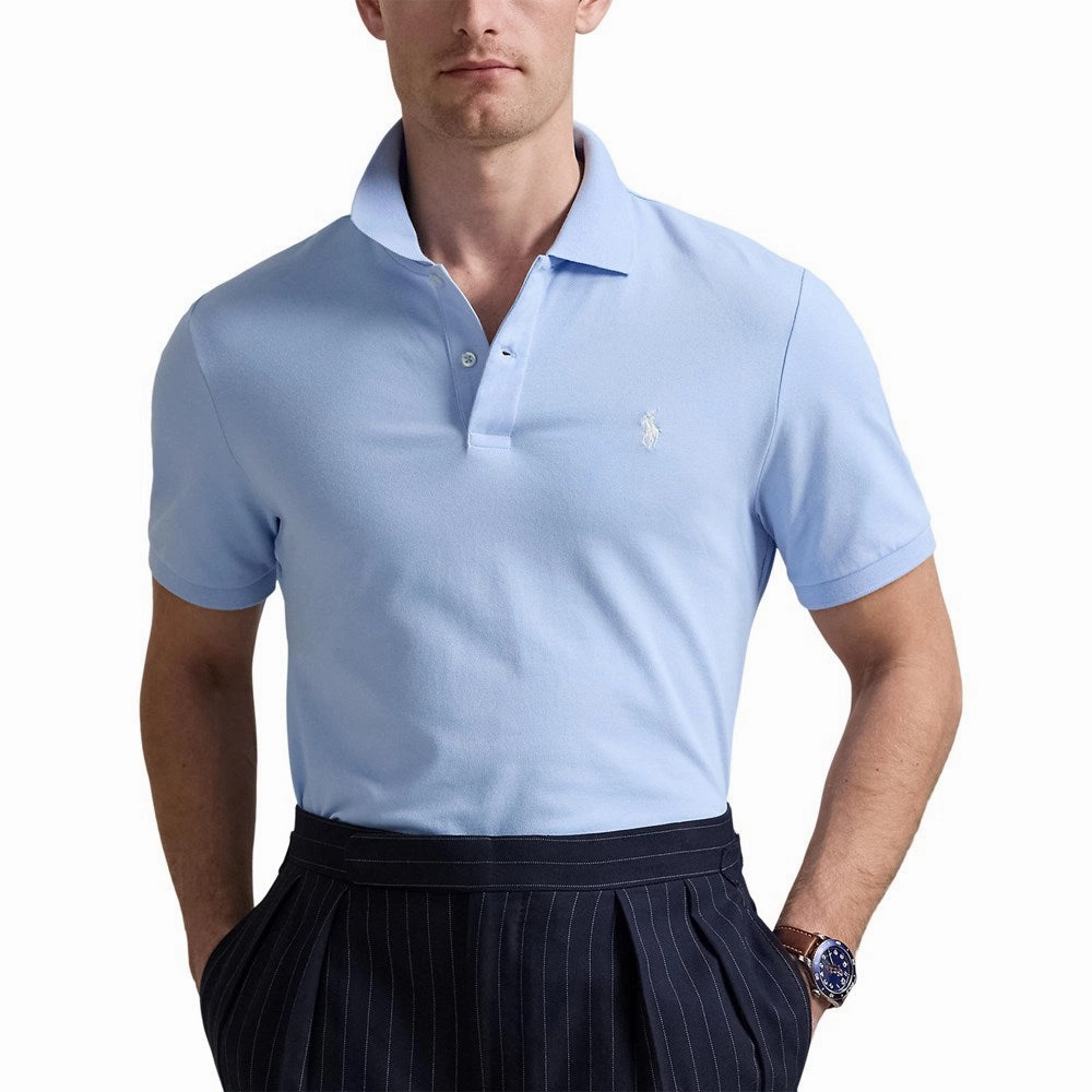 Polo Performance Ralph Lauren Performance Stretch Mesh Golf Polo Shirt - Office Blue Golf Tournament SoftCheckered Weave