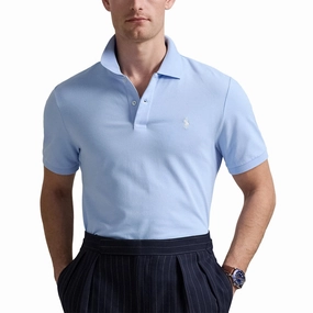 Polo Performance Ralph Lauren Performance Stretch Mesh Golf Polo Shirt - Office Blue Golf Tournament SoftCheckered Weave