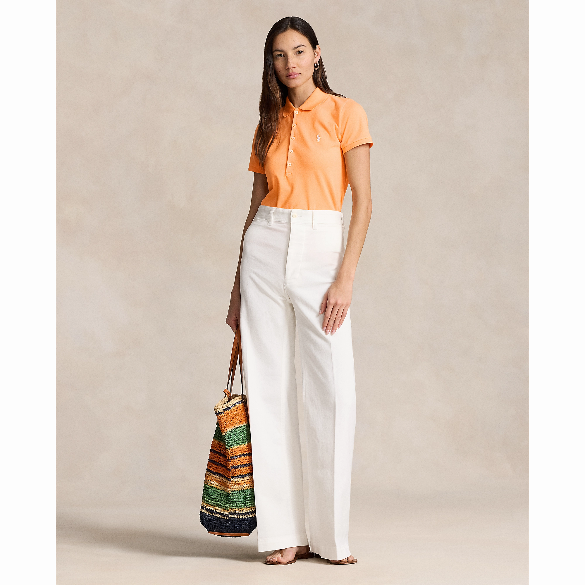 Polo Performance Ralph Lauren Women's Cotton Tailored Fit Polo Shirt - Classic Peach Fashion Forward