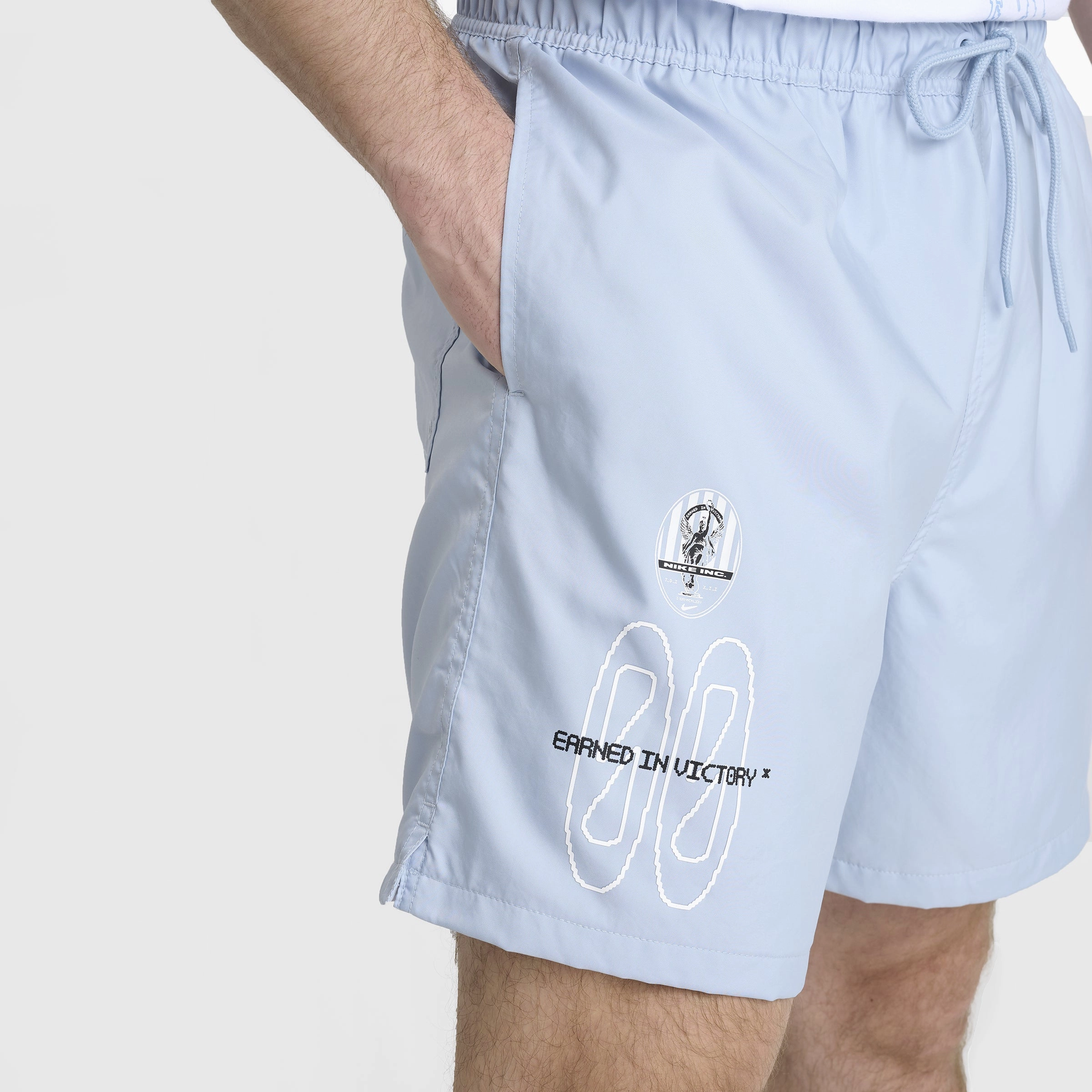 Abrasion Resistant Material Quick Adjust Fit Nike Club Flow Victory Shorts / Light Armory Blue