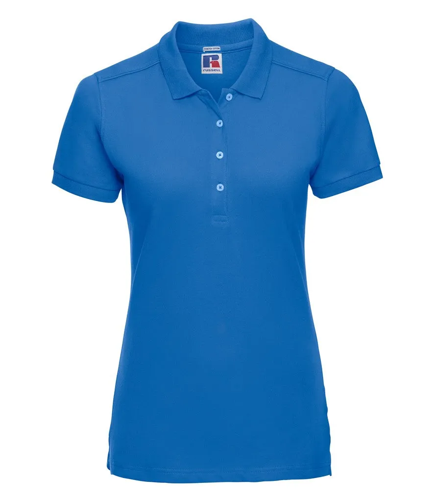 TaglessNeckline Ergonomic Pattern Women's Stretch Polo | AZURE BLUE