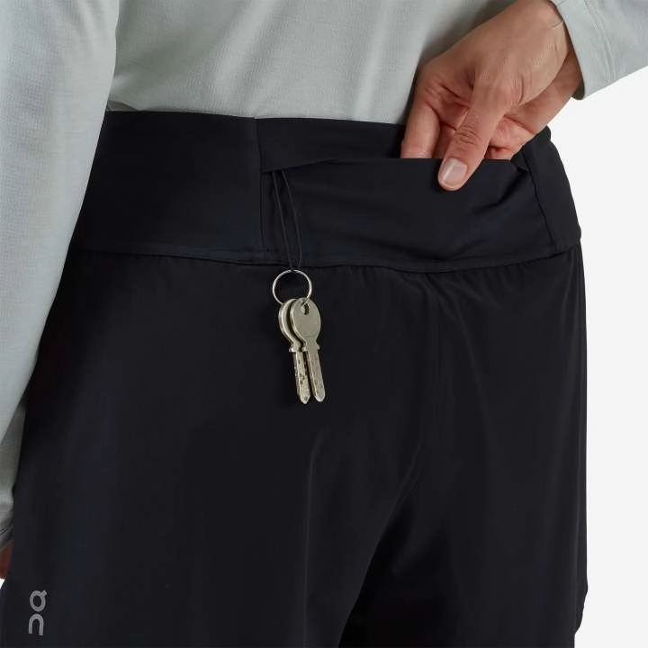 On Women's Running Shorts Black AntiBacterialTextile