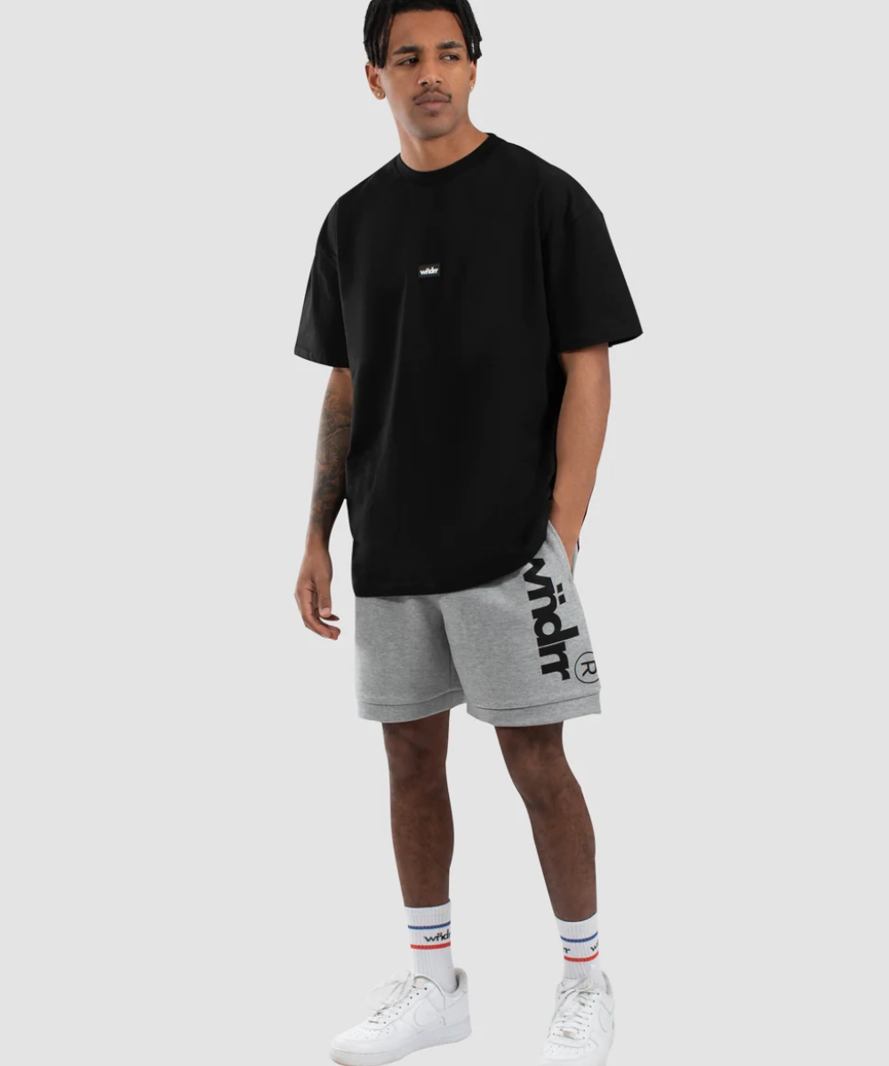 WNDRR Offcut Tech Trackshort (Grey Marle) RecycledBlend OdorResistant Material