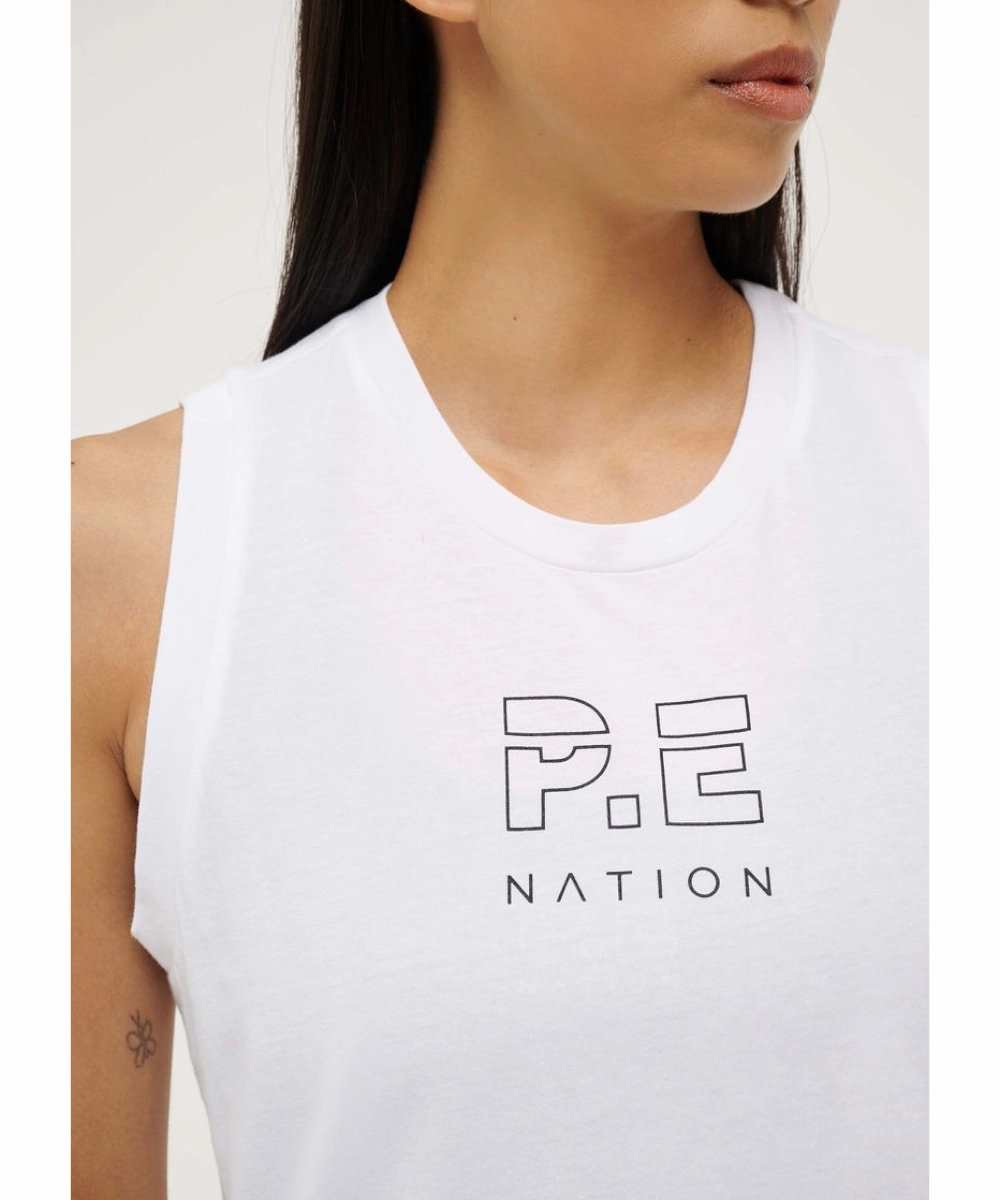 P.E Nation Shuffle Tank (Optic White) QuickDrying Material Calm Core
