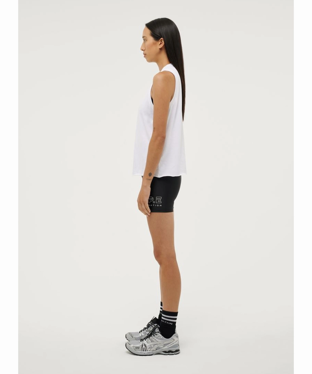TaglessLabel SheerLayeredPanels P.E Nation Shuffle Tank (Optic White)