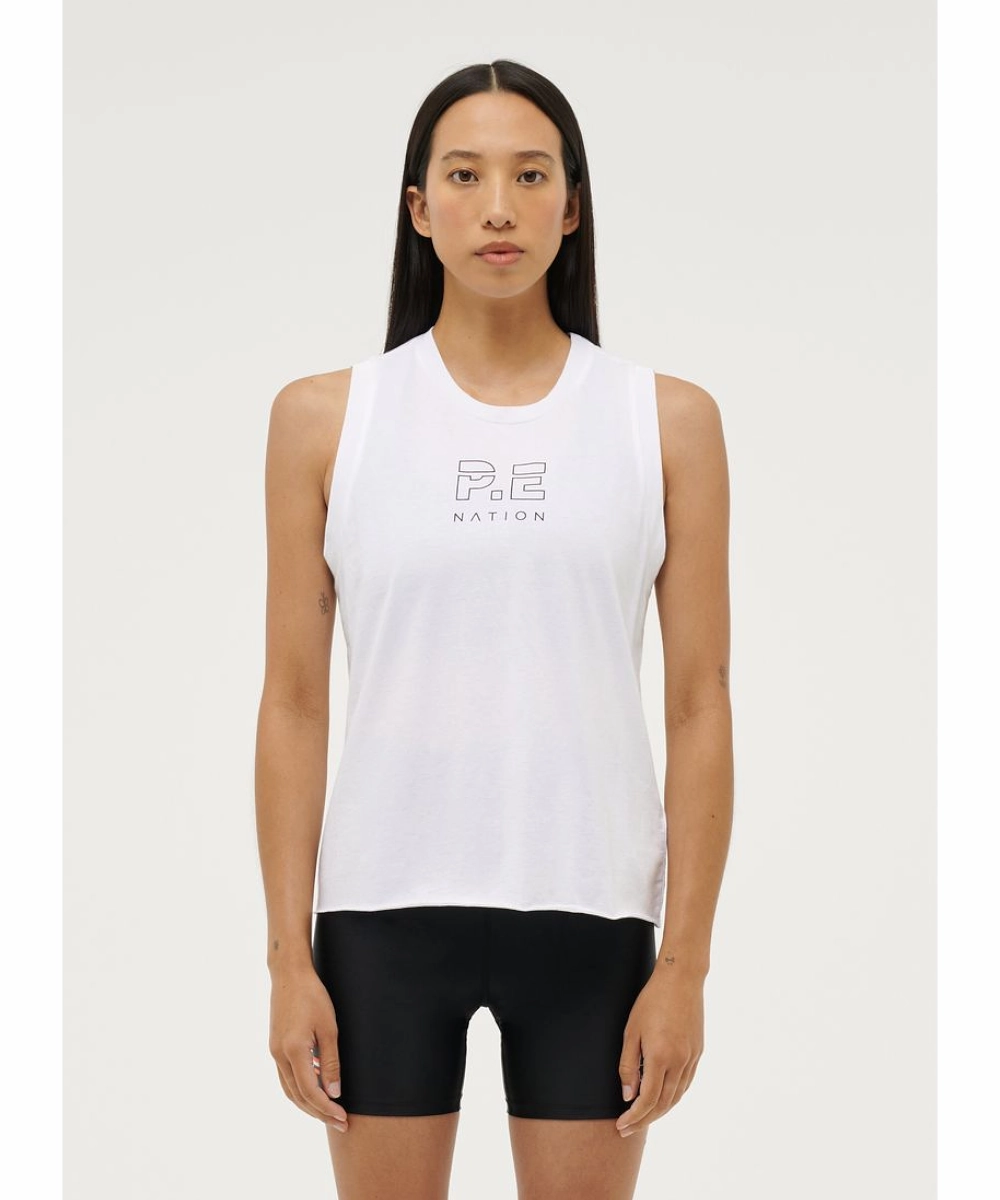 P.E Nation Shuffle Tank (Optic White) Mom Soft spring fresh