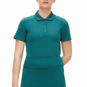 Club Style Logo Detail Rohnisch Women's Rumi Golf Polo Shirt - Deep Teal