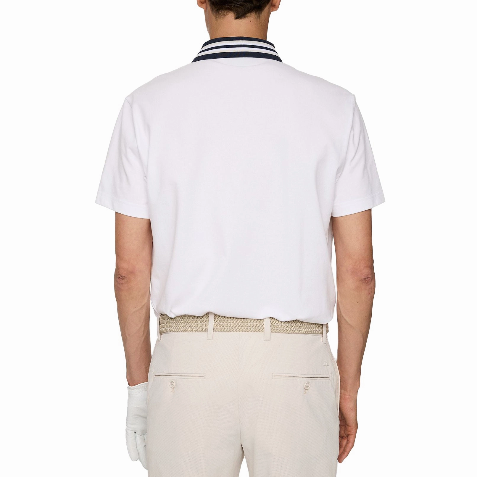 J.Lindeberg Bjorn Golf Polo Shirt - White Lightweight Knit Summer Outing