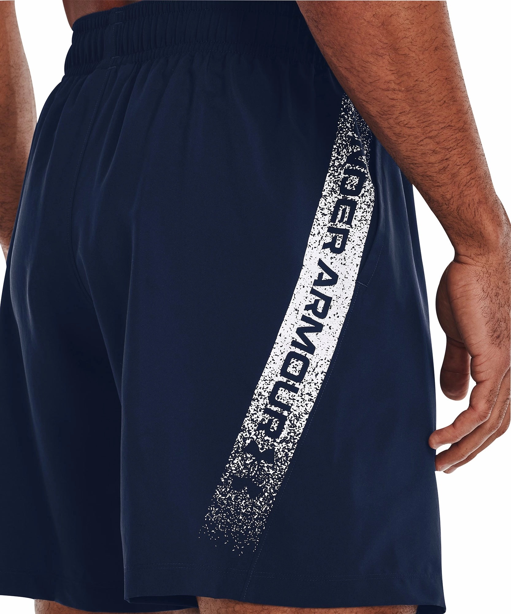 Under Armour Woven Graphic Mens Running Shorts - Blue Dynamic Tension Control