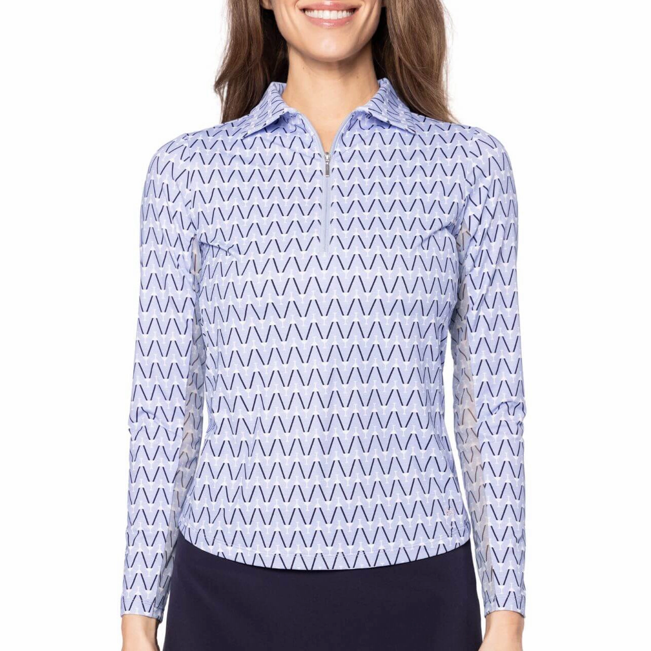 Golftini Women's Cool Girl Long Sleeve Golf Polo Shirt - Nauti & Nice Workout Friendly
