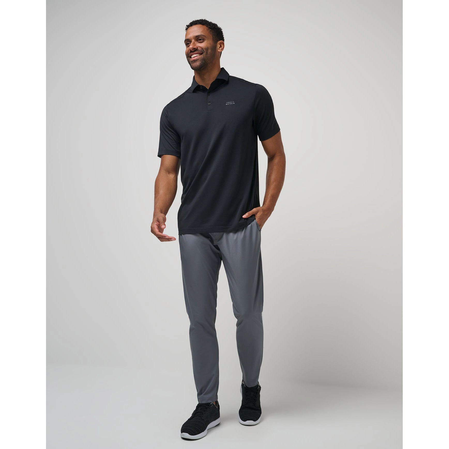 Sustainable Production Certification Travis Mathew Heater Pro Golf Shirt - Black