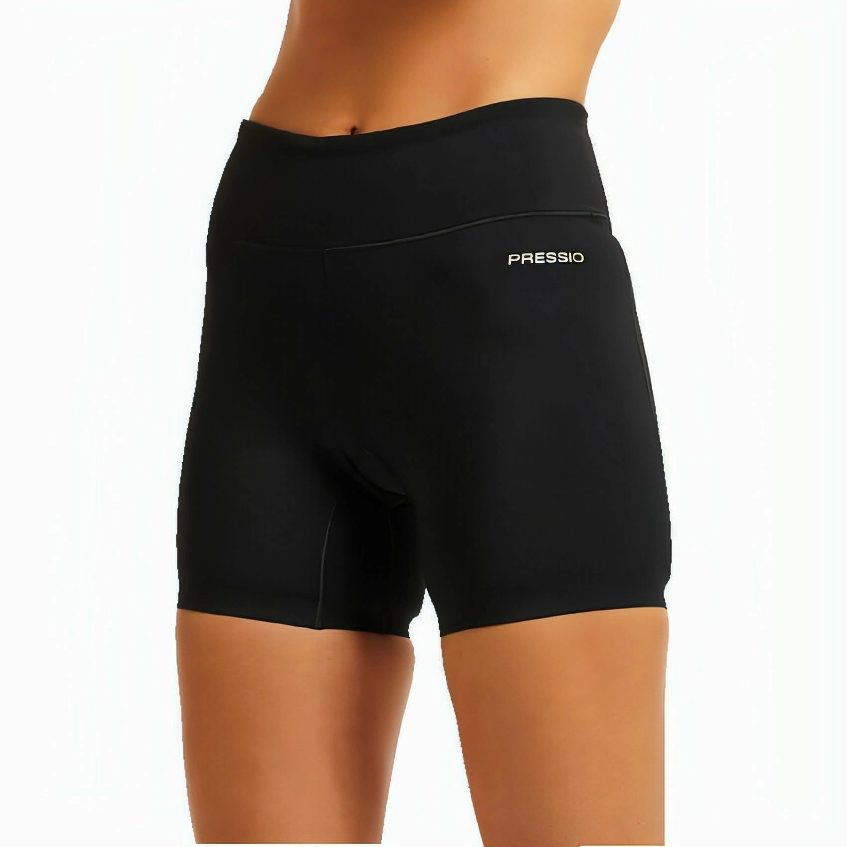 Warm Weather Style Pressio Bio 3 Inch Mid Rise Womens Short Running Tights - Black