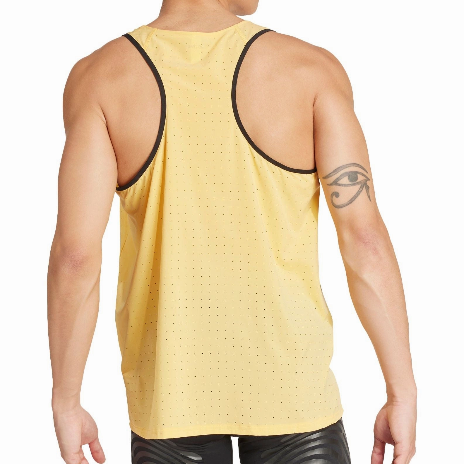 adidas Adizero Mens Running Vest - Yellow Moisture Wicking Material Tear Resistant Weave