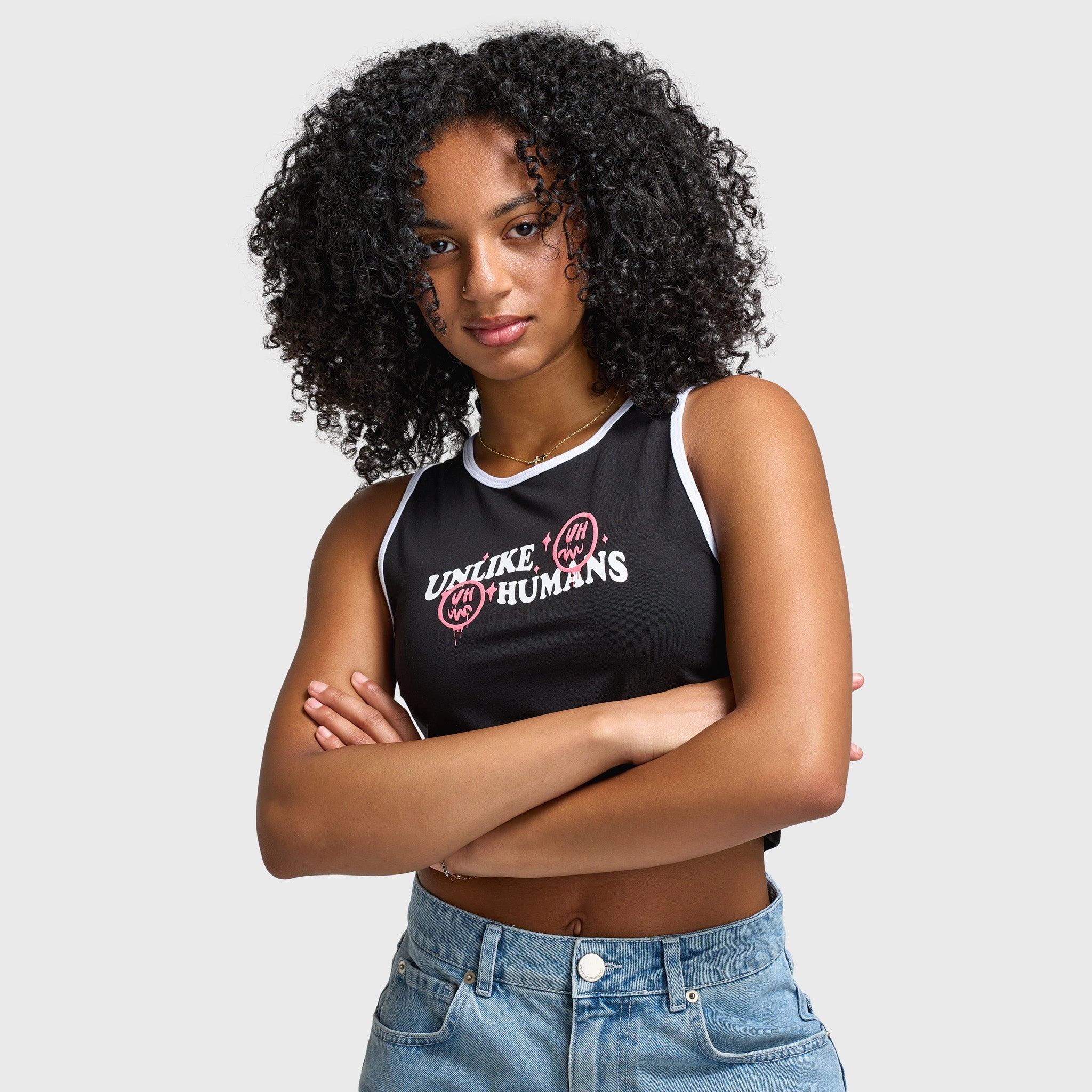 Breathable fabric Unlike Humans Women's Humans Tank Black / White