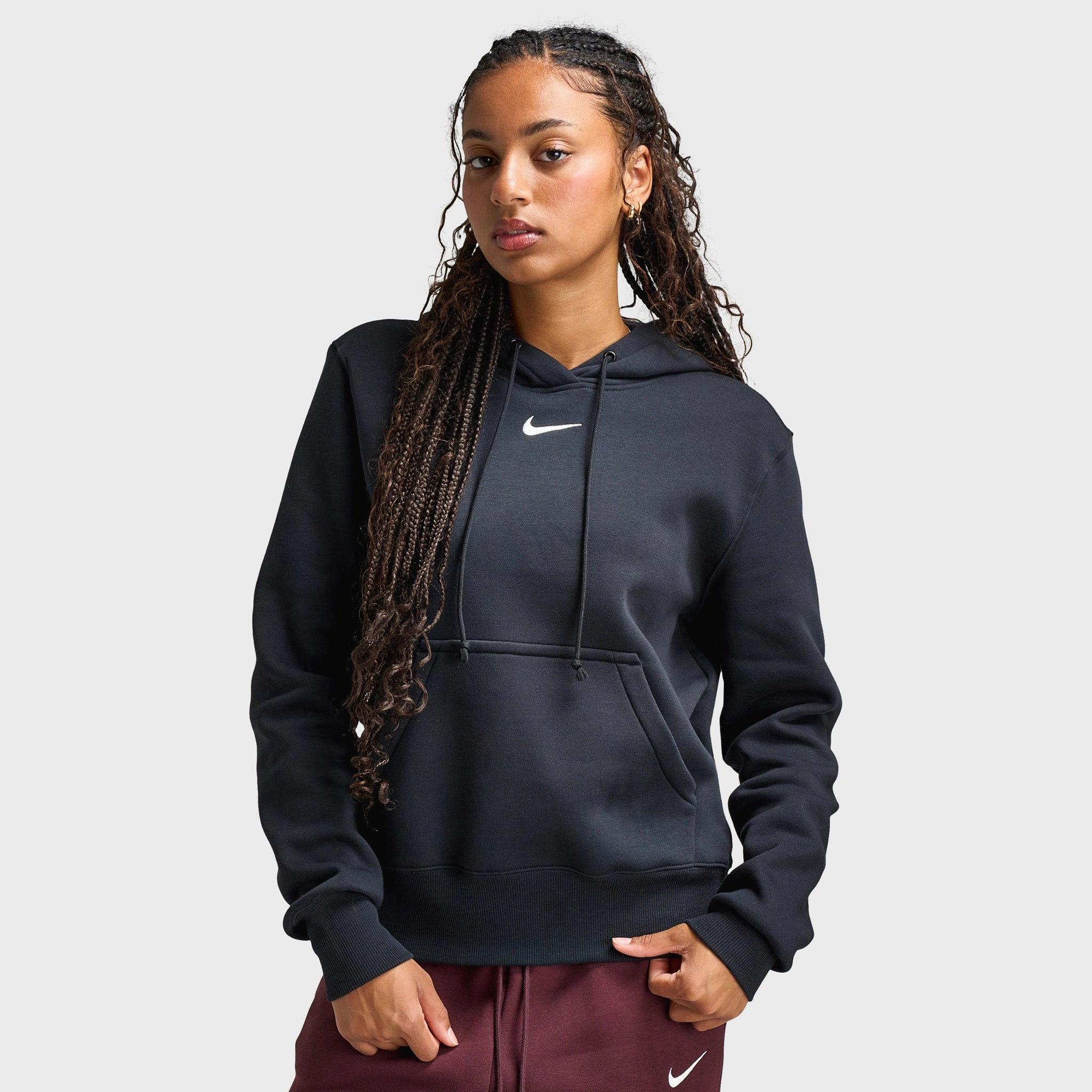 Nike Sportswear Women's Phoenix Fleece Pullover Hoodie Black / Sail Cuffs Adjust