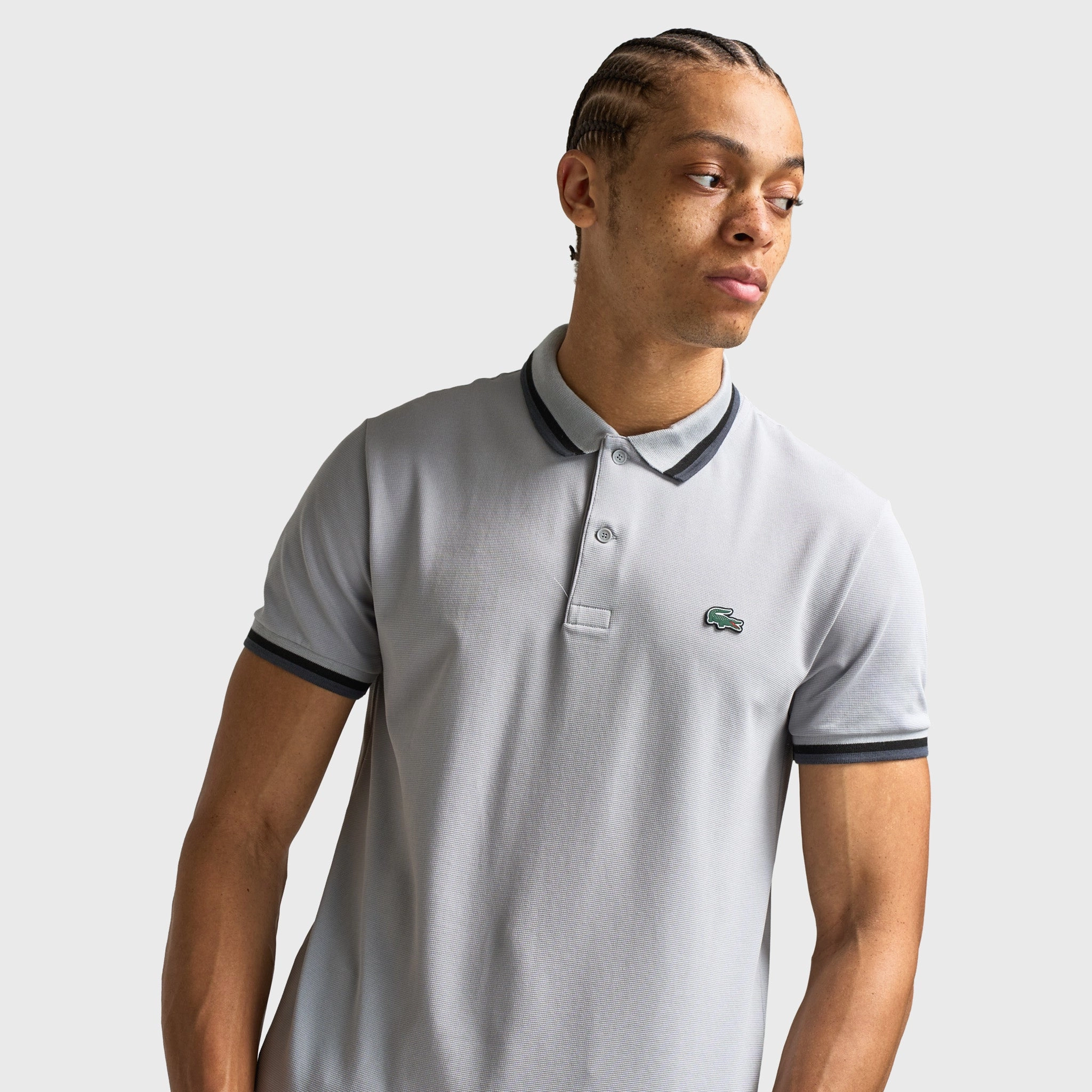 Lacoste Tipped Polo / Elephante Grey Innovative Design