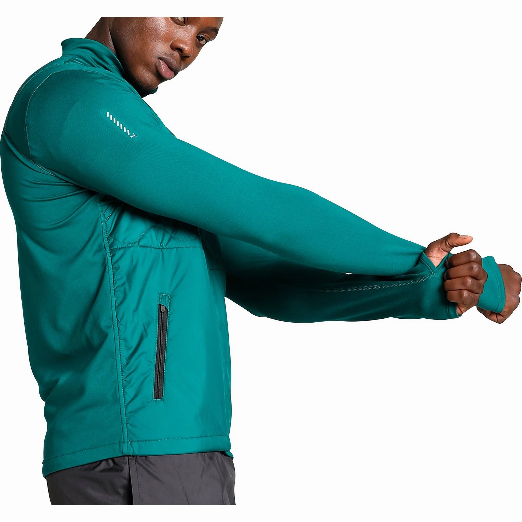 Puma Cloudspun WRMBL Mens Running Jacket - Green Impact Admire