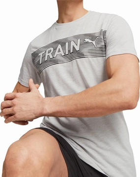 Puma Concept Graphic Short Sleeve Mens Training Top - Grey Frost Glow