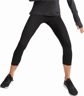 Flexible-material Puma Favourite 3/4 Capri Womens Running Tights - Black
