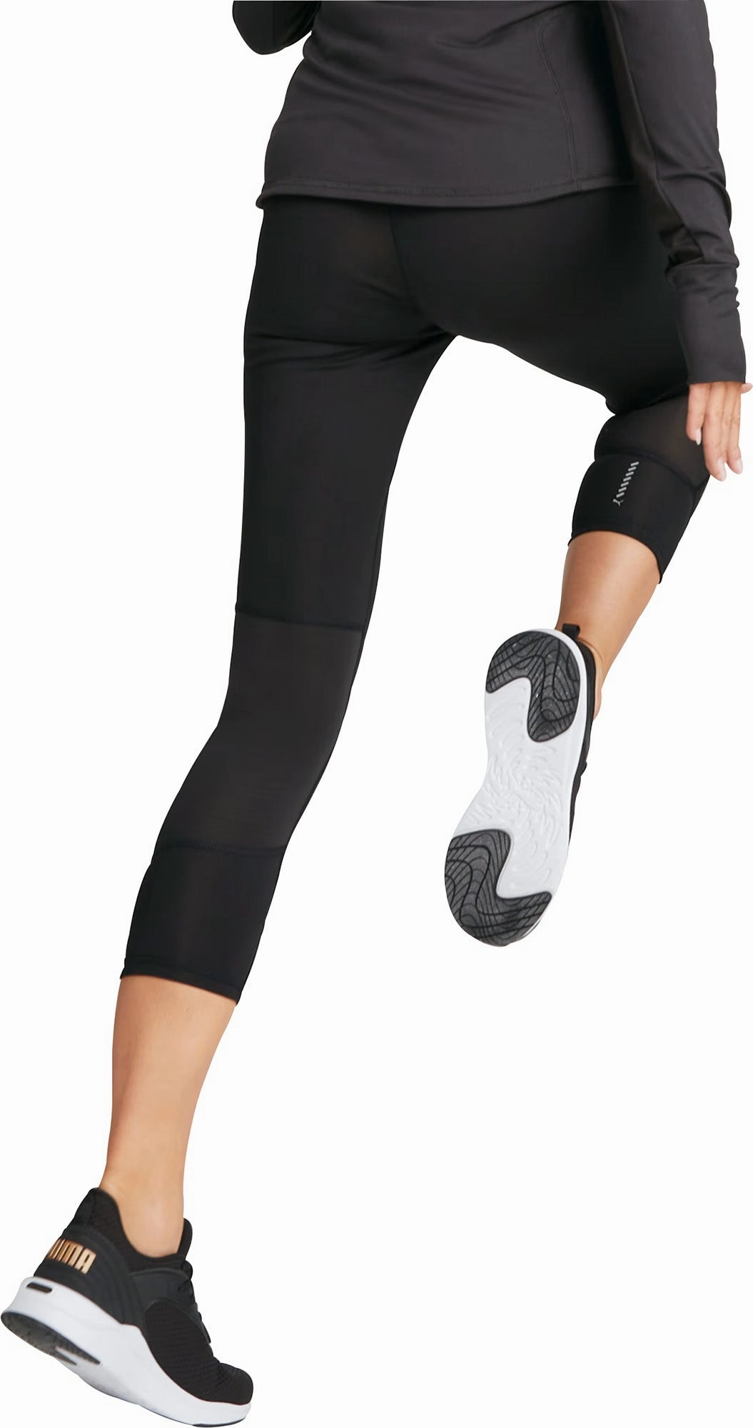 Puma Favourite 3/4 Capri Womens Running Tights - Black Lower body clothing Sleep