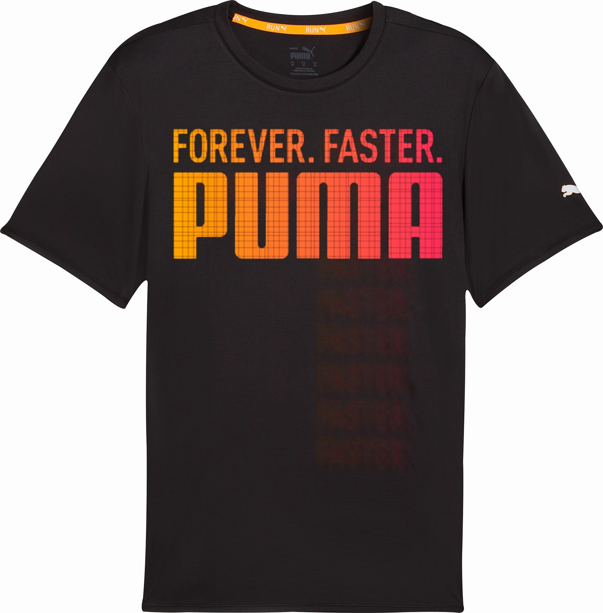 Puma Favourite Forever Faster Short Sleeve Mens Running Top - Black Stretch Jersey Knit