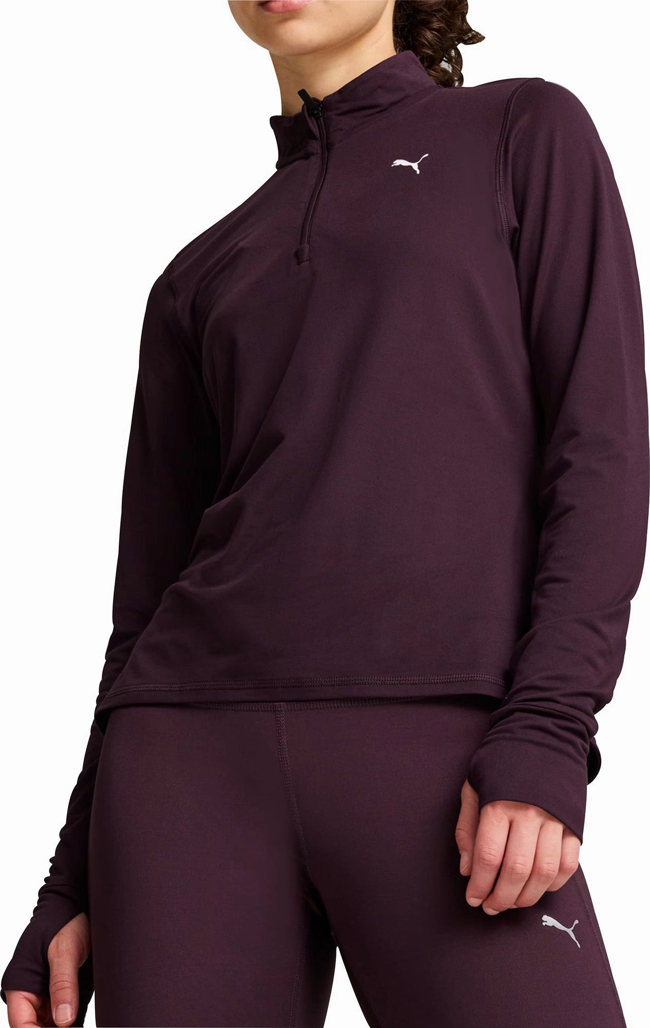 porch Puma Favourite Half Zip Long Sleeve Womens Running Top - Purple