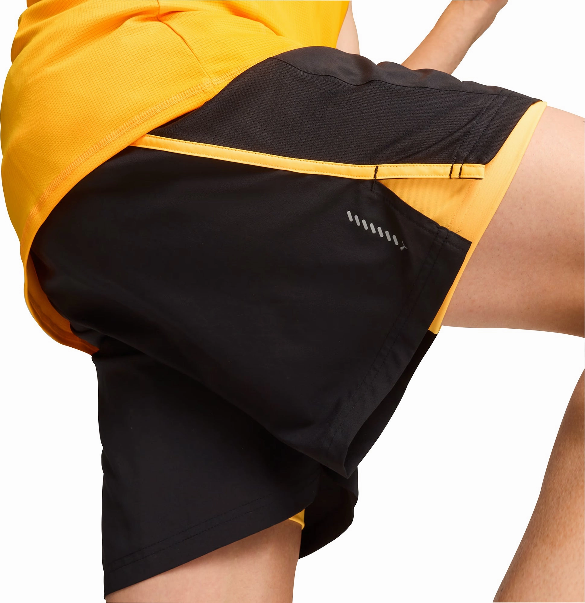 Geometric Pattern hypoallergenic Puma Favourite Velocity 2 In 1 Mens Running Shorts - Black