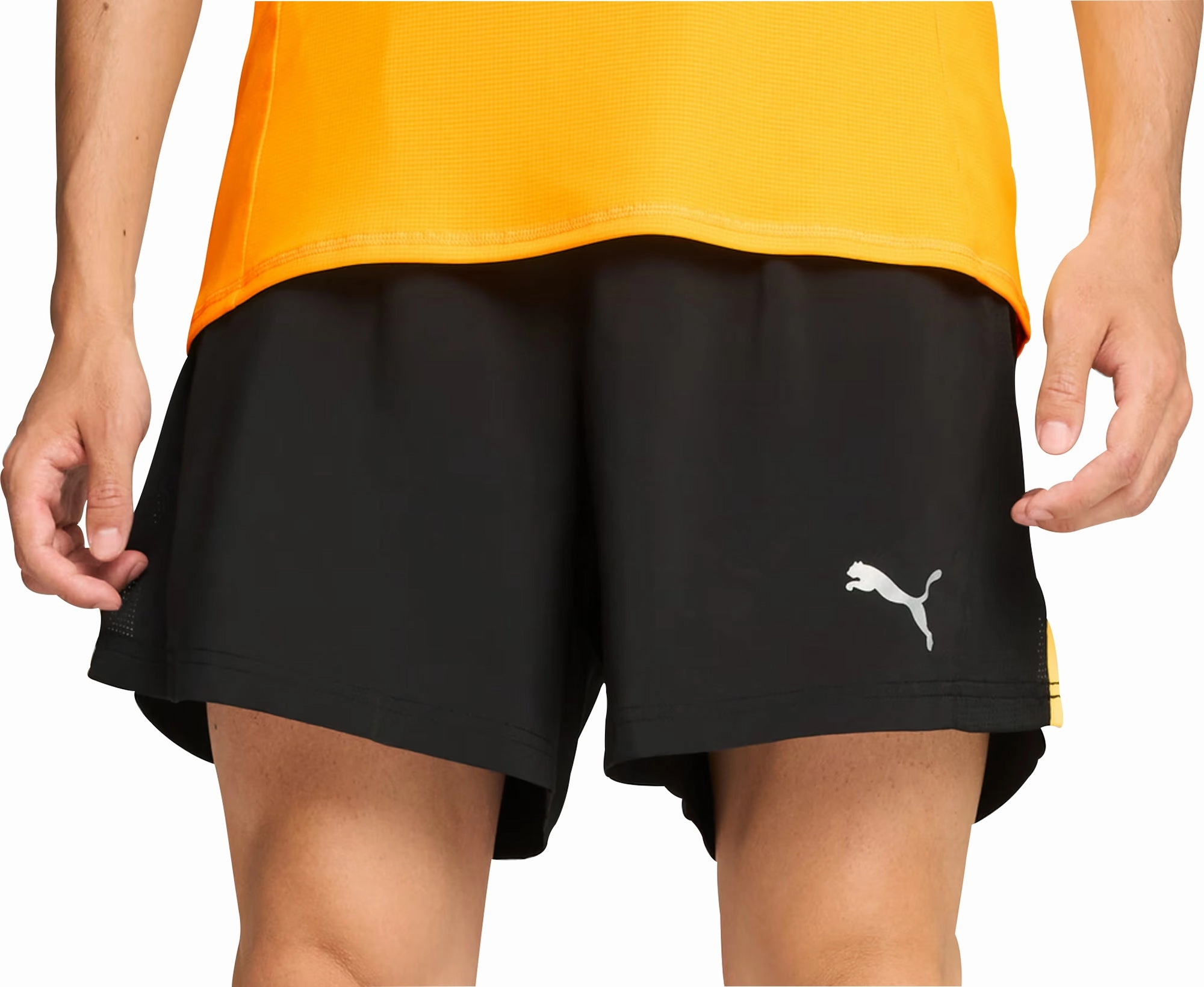 Zero Chafe Construction Puma Favourite Velocity 2 In 1 Mens Running Shorts - Black
