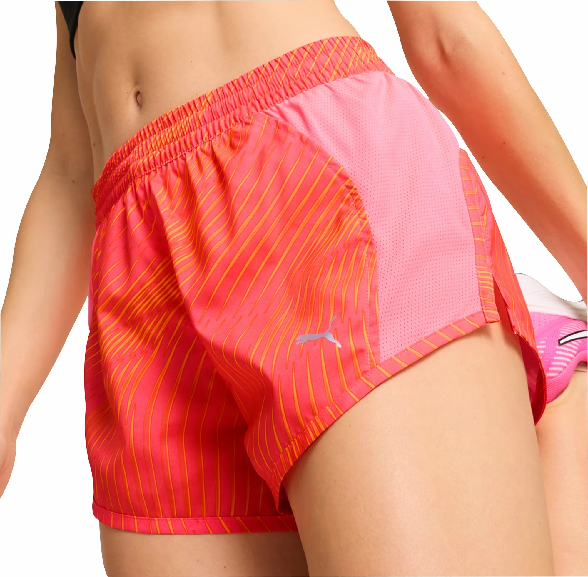 Puma Favourite Velocity 3 Inch Womens Running Shorts - Pink Glide On Waist System