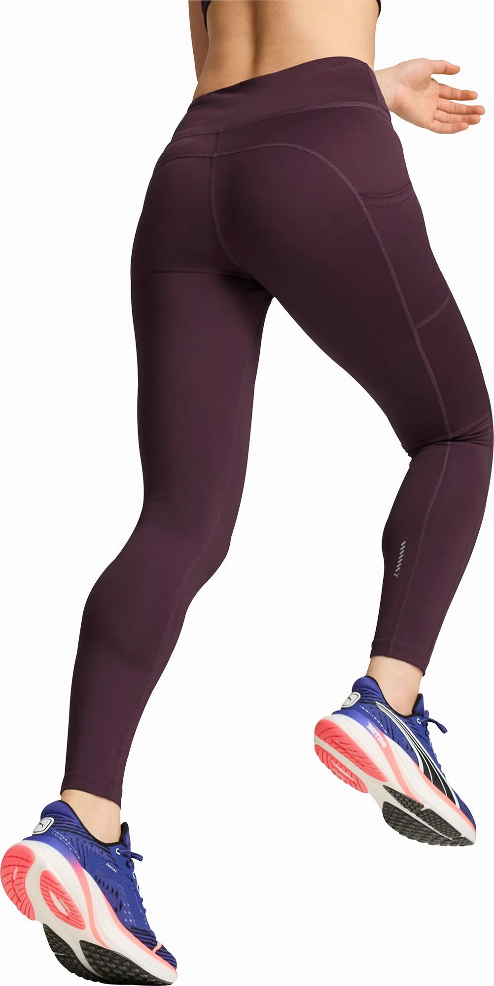 Stretchable Printed-pattern-feature Puma Favourites Velocity Womens Long Running Tights - Purple