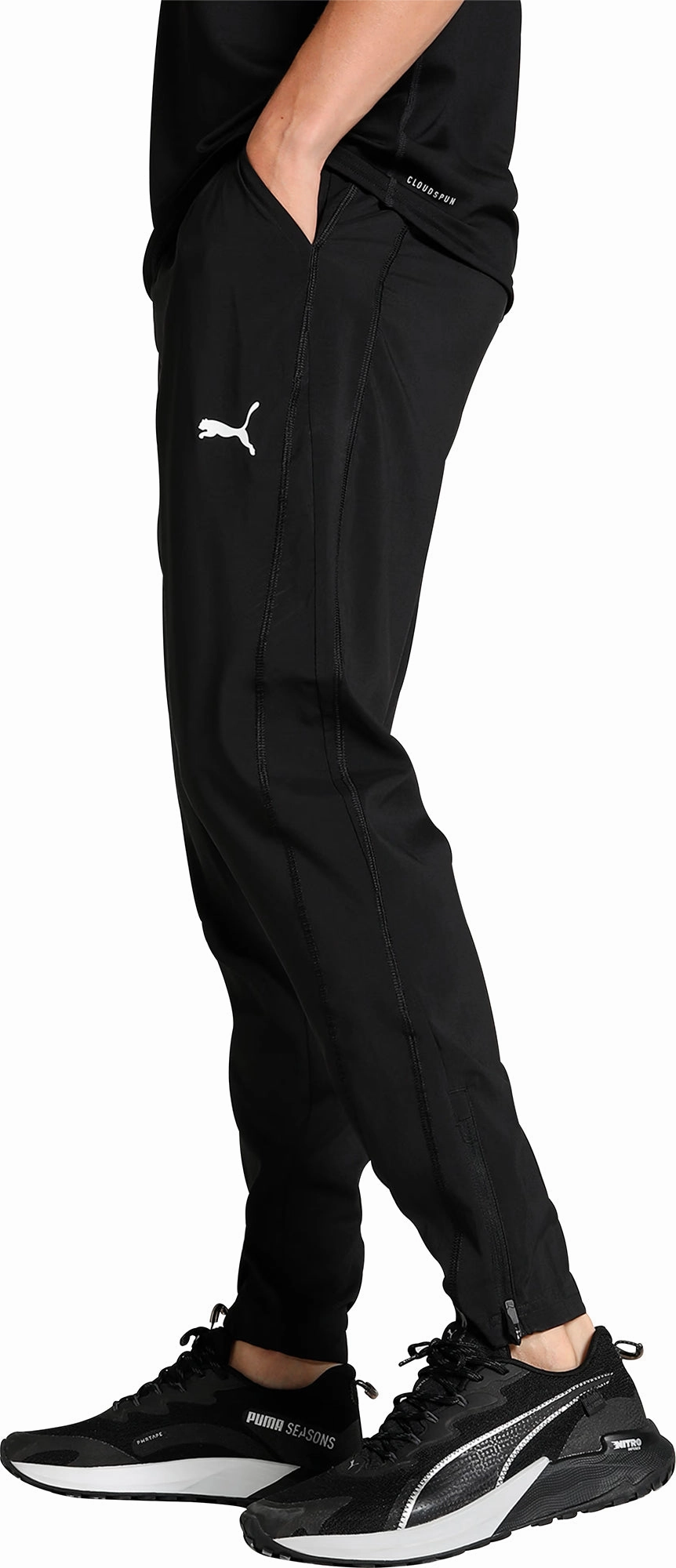 Global Edge Puma Fit Woven Tapered Mens Training Pants - Black
