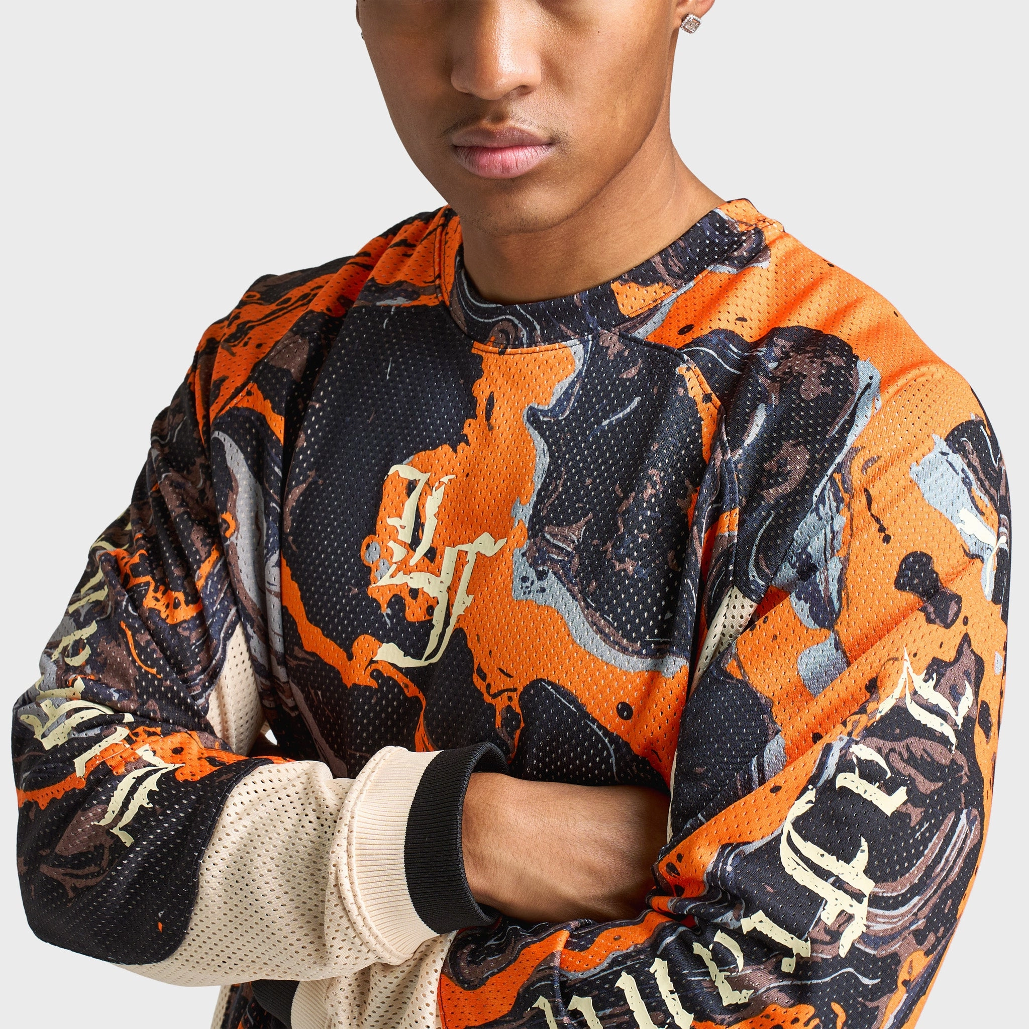 Stay Flexible PUMA LaFrance HEEM Moto Jersey Orange Glo / AOP