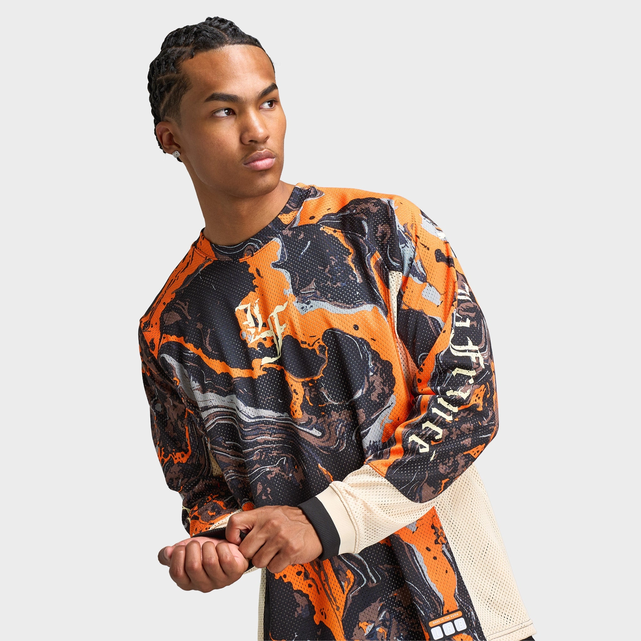 PUMA LaFrance HEEM Moto Jersey Orange Glo / AOP Thermal regulation