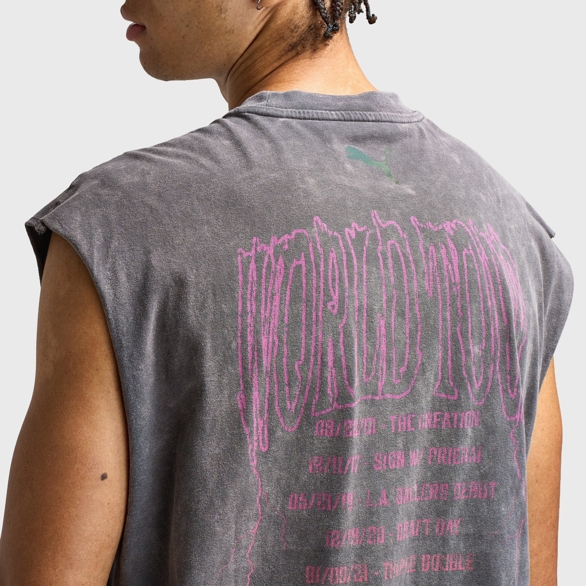 PUMA LaMelo World Tournament Cut Off Tee / Dusky Gray Quick Release Zipper