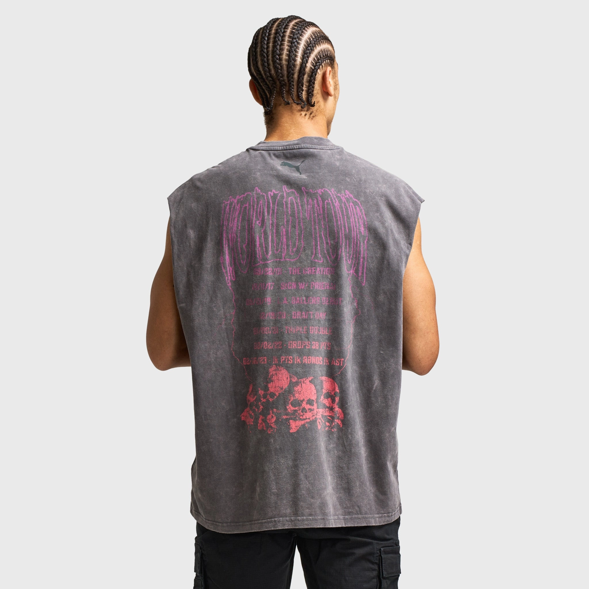 PUMA LaMelo World Tournament Cut Off Tee / Dusky Gray Quick Coolness battlefield