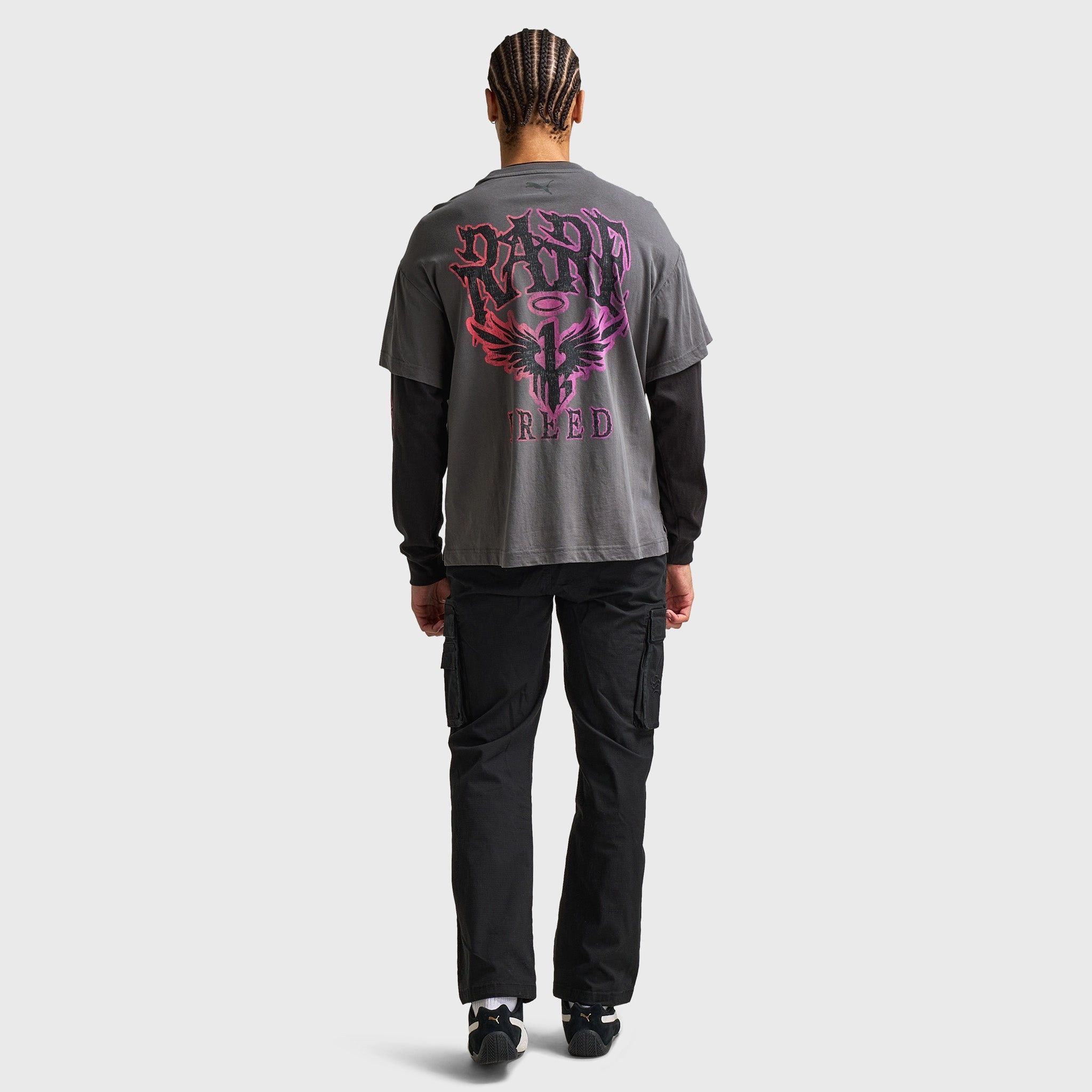 Layered Hem Quick Release Fabric PUMA LaMelo World Tournament Longsleeve Tee / Dusky Gray