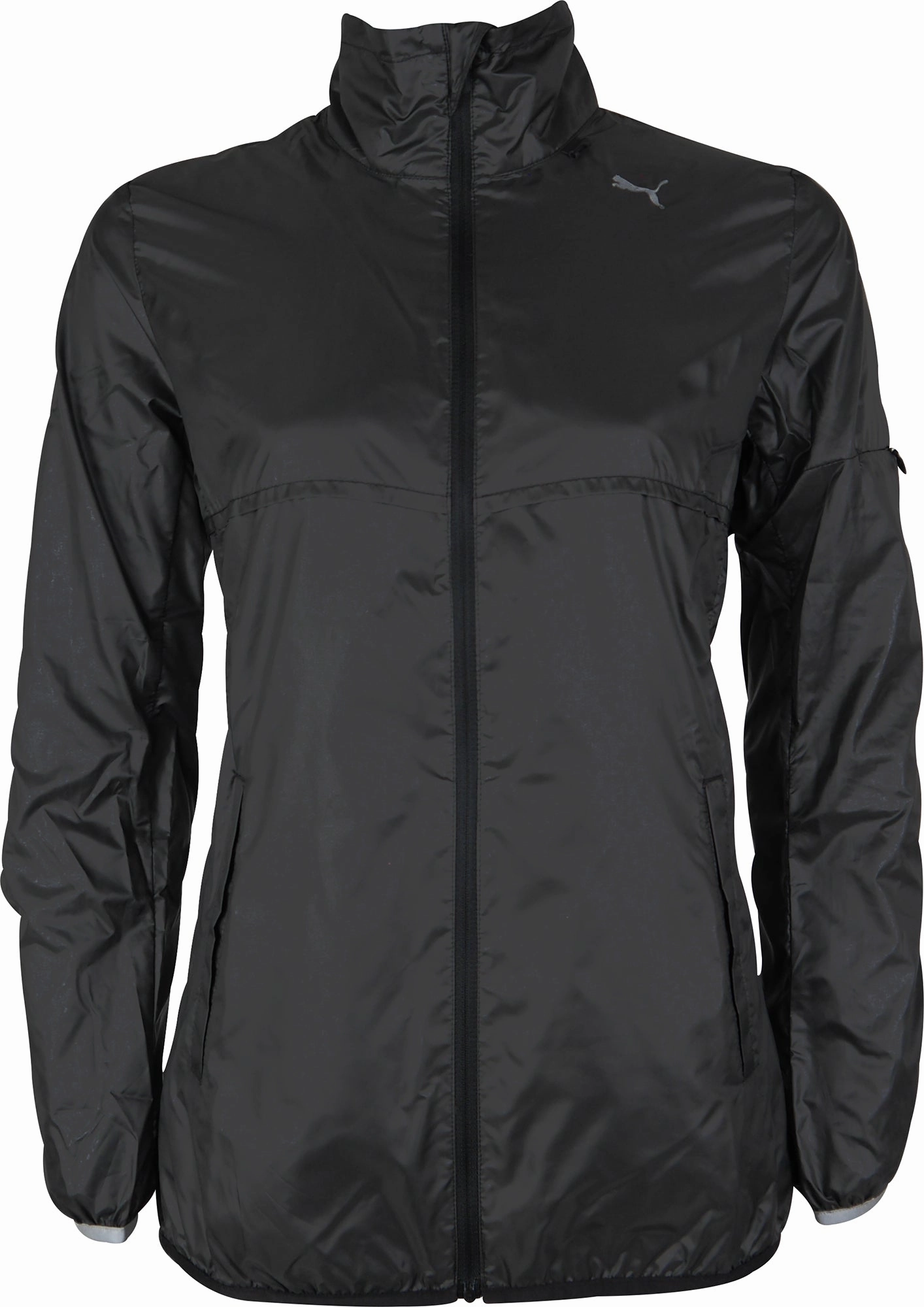 Compression Panels Puma Lightweight Womens Running Jacket - Black