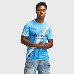Puma MCFC Home Jersey Replica Team Light Blue / Puma White Yoga Friendly Back Design high - ground - clearance