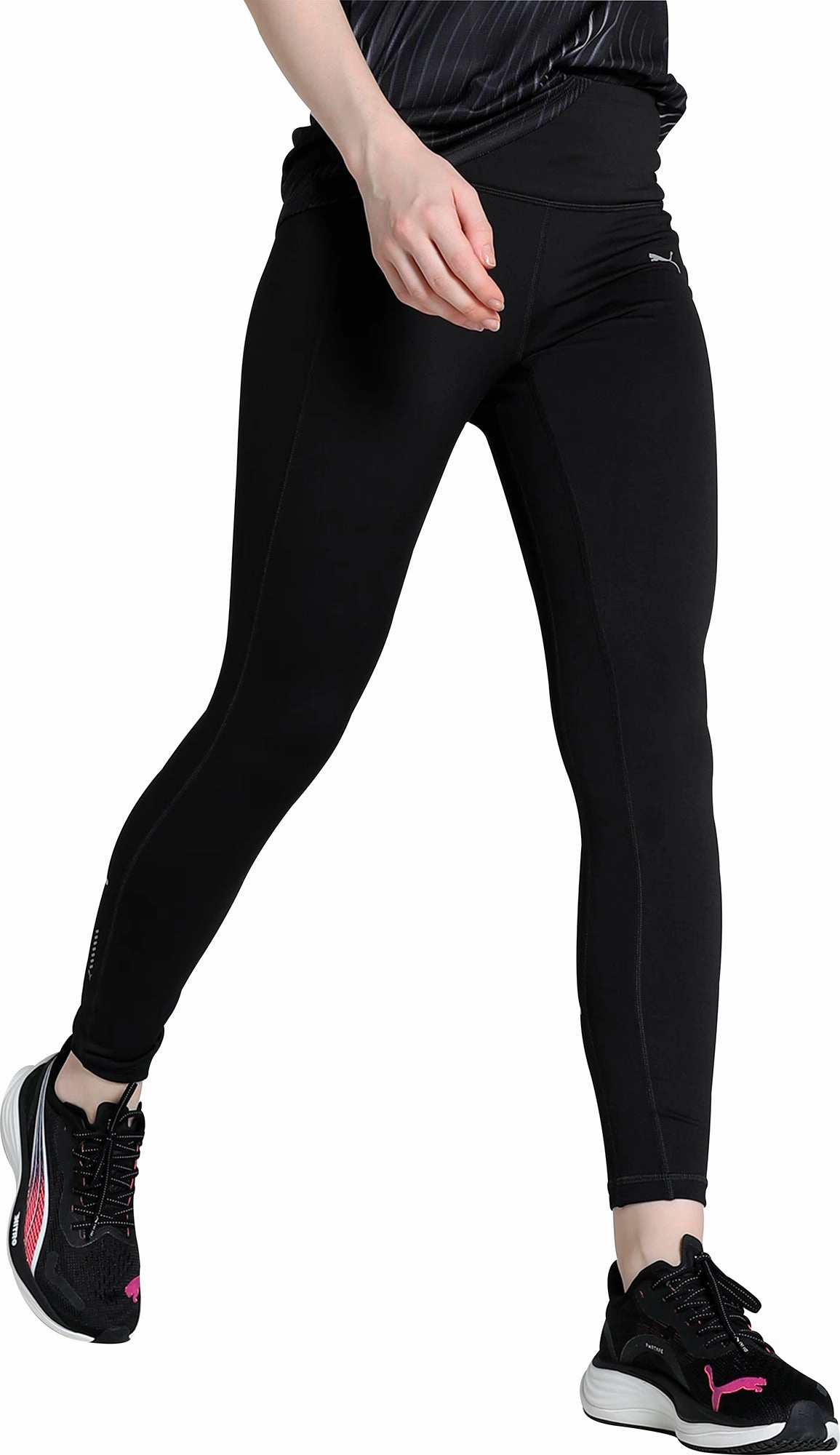 Puma Microfleece Womens Long Running Tights - Black Matte
