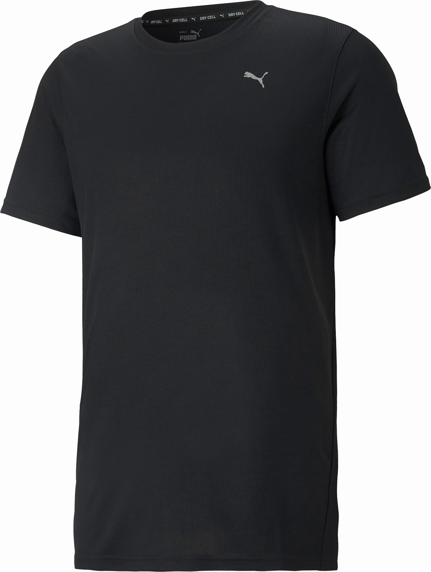 Lightweight Construction Gloss Fit Puma Performance Short Sleeve Mens Training Top - Black