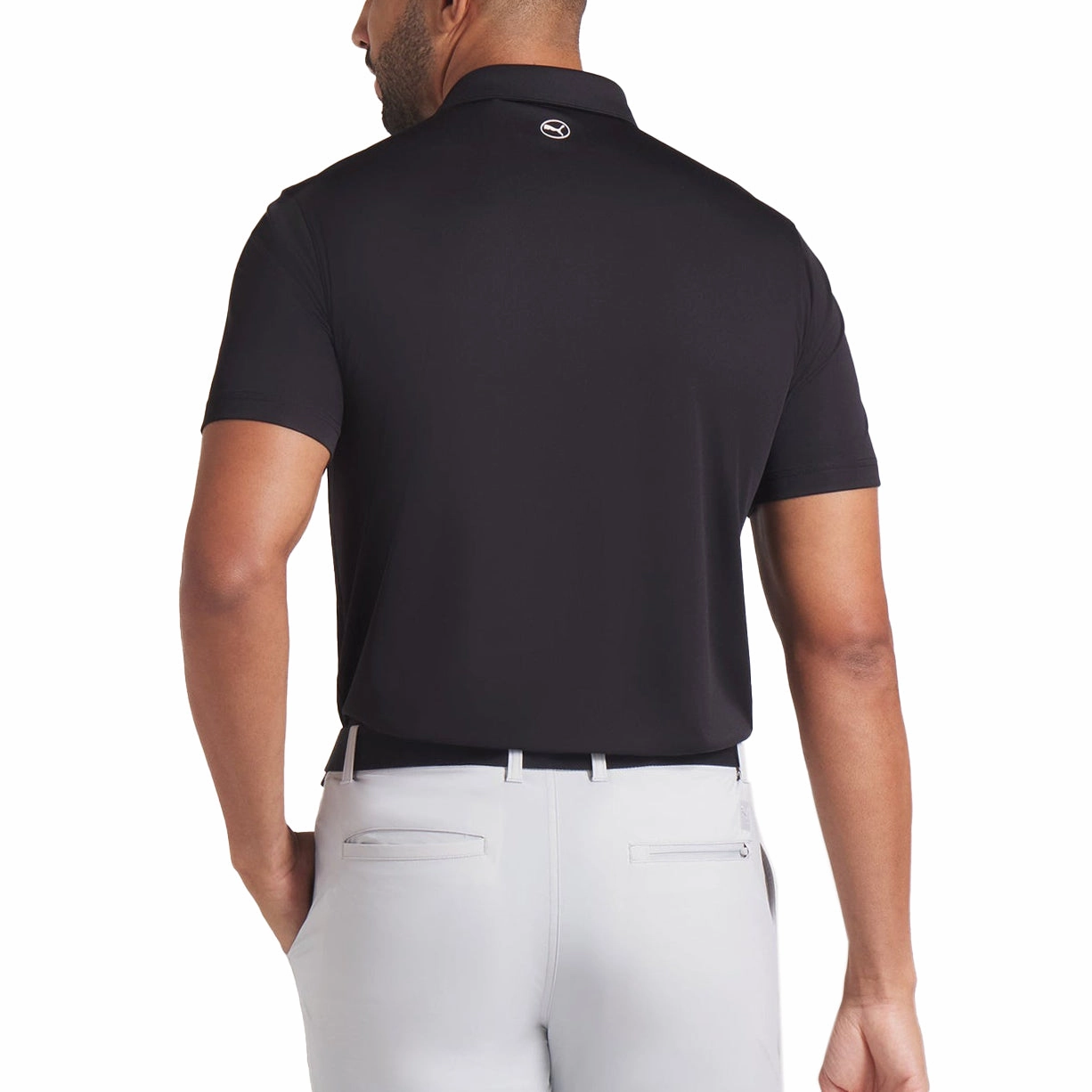 Unstructured Hem Relaxed Neckline Puma Pure 2.0 Golf Polo Shirt - Puma Black