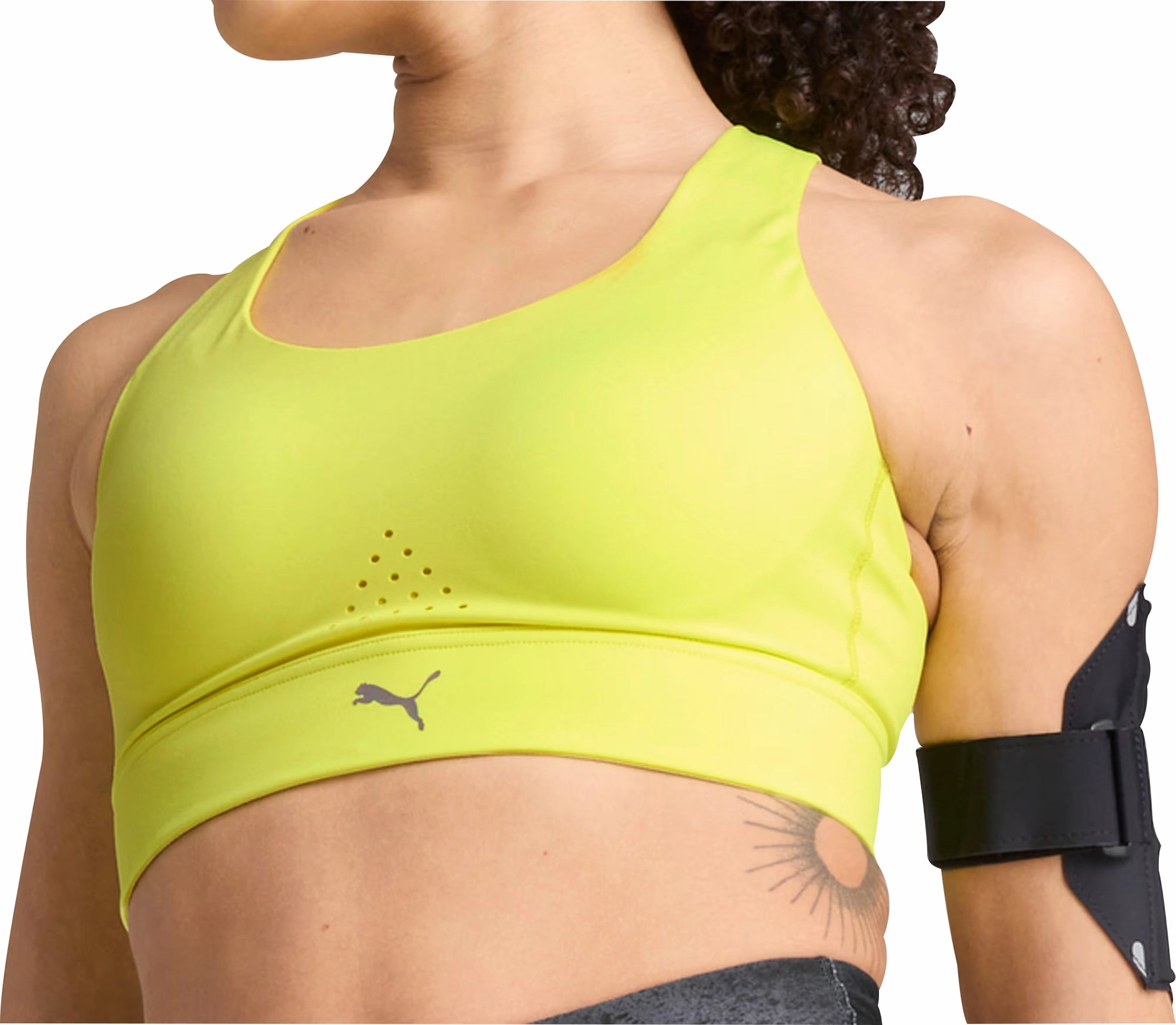 branding venue Street Style Puma PWRbreathe Womens Running Sports Bra - Yellow